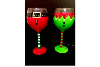 Paint Nite: Santa & Elf Wine Glasses
